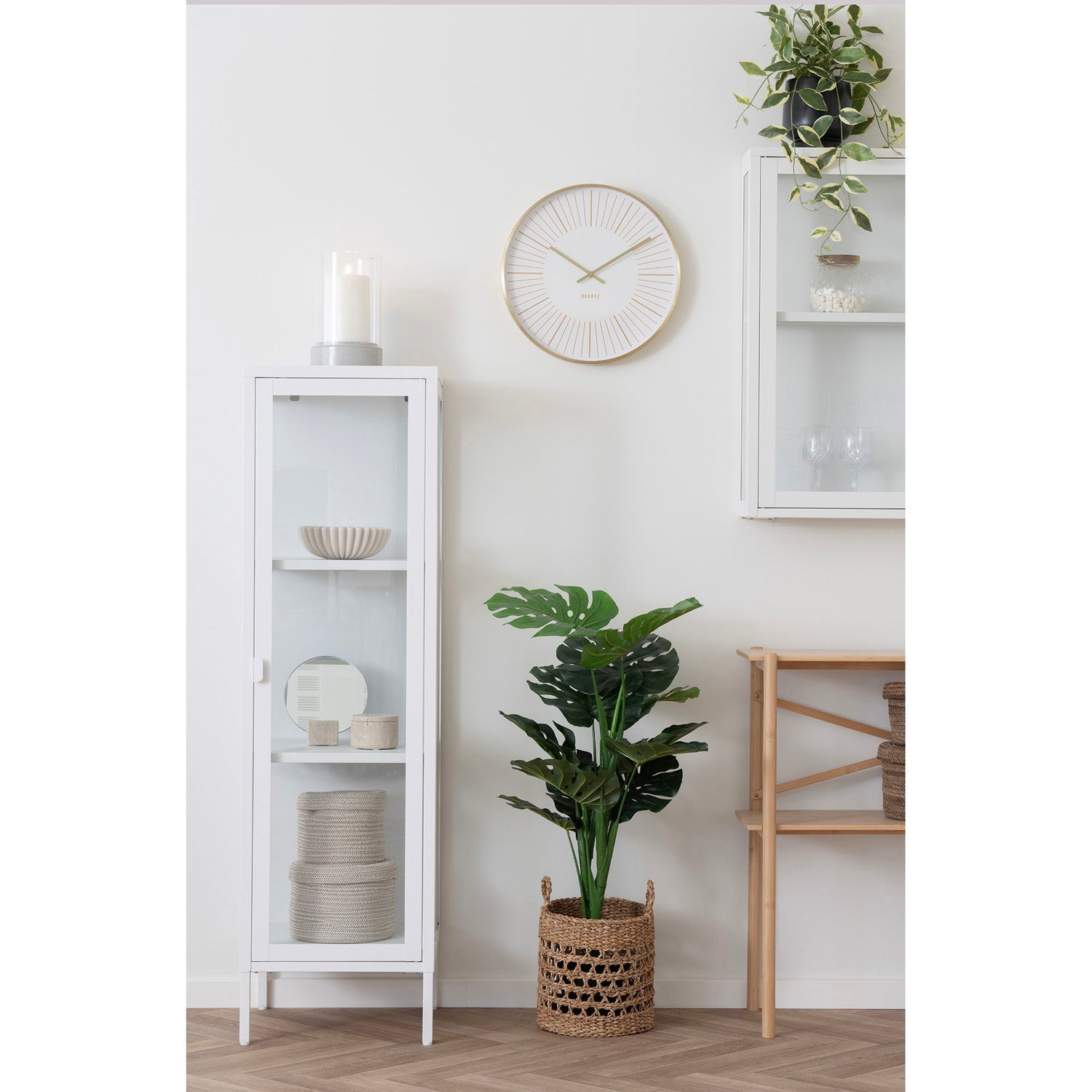 Hurricane Candlestick, Ceramics/Glass, Gray<br>16x25.5 cm