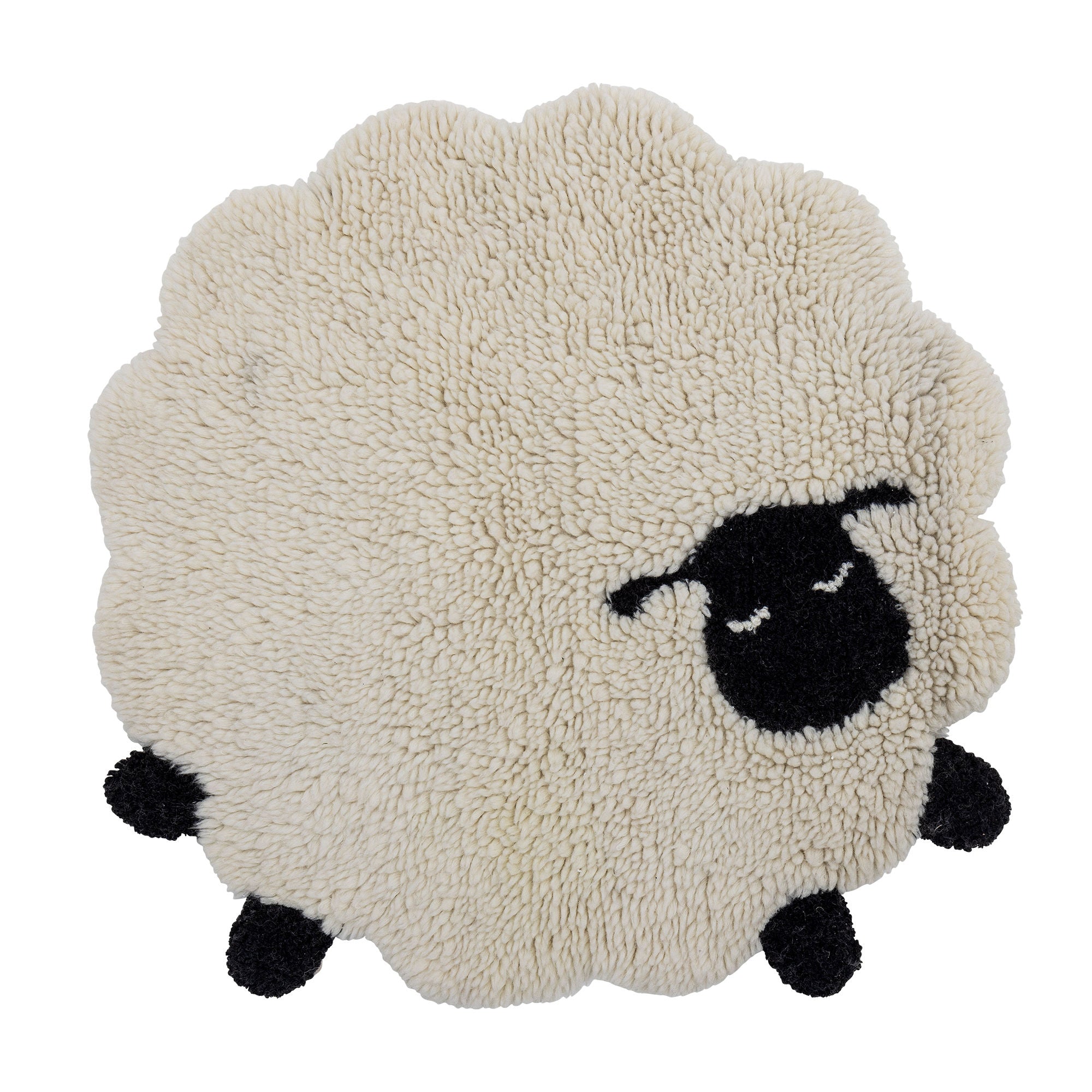 Bloomingville mini dolly rug, white, wool