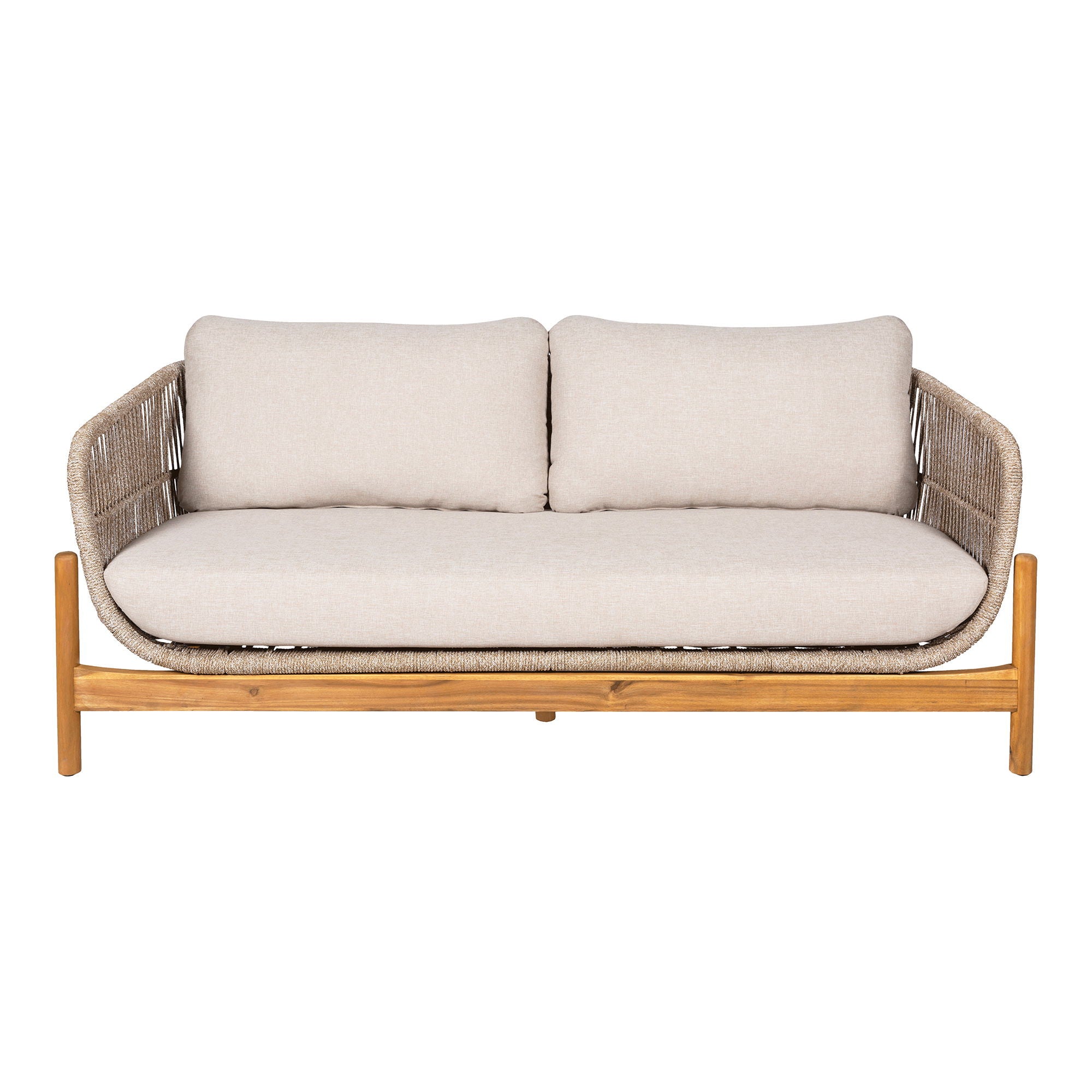 Lounge sofa, acacia, beige, incl. Cushion