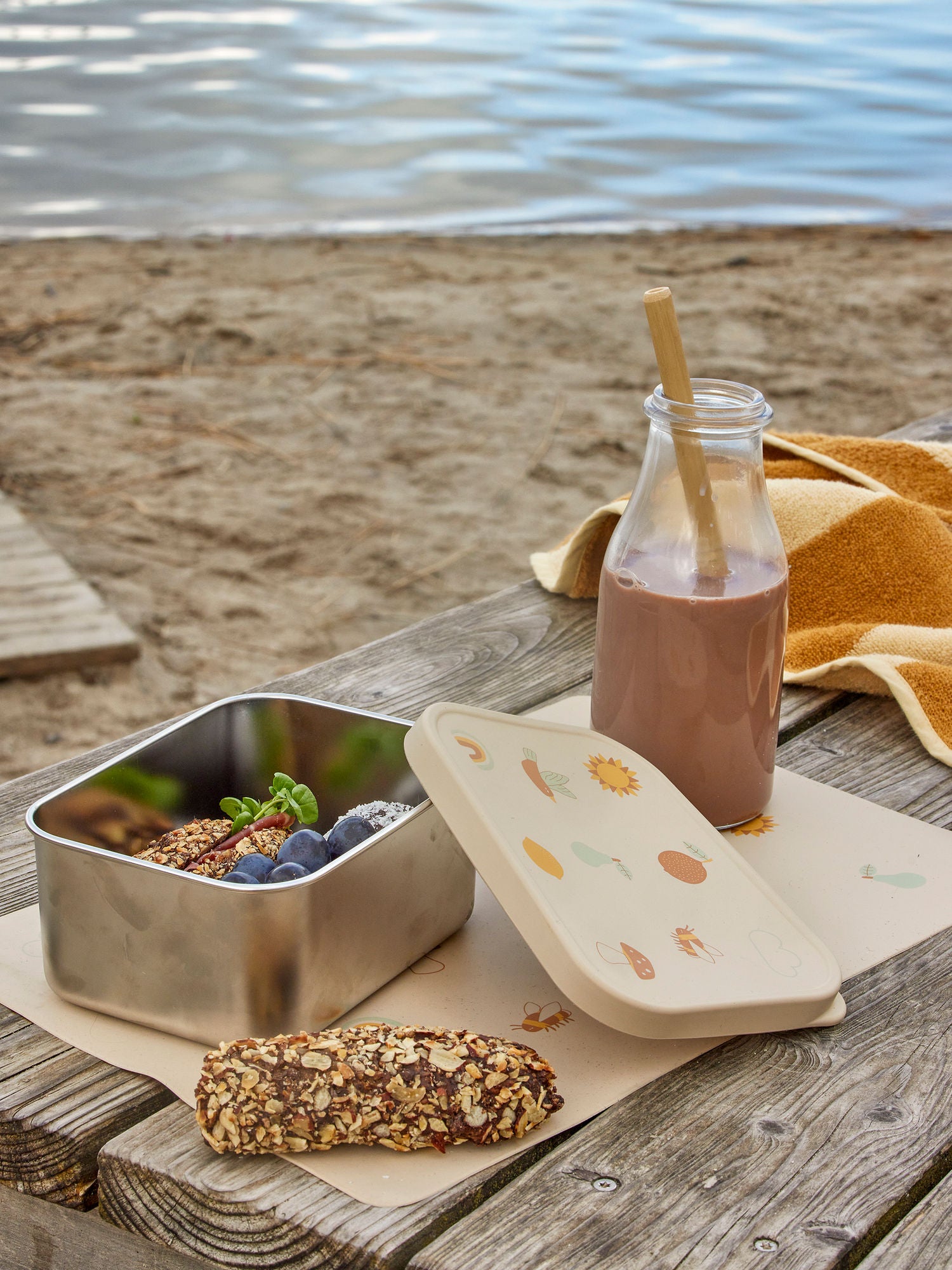 Bloomingville Mini Agnes lunch box, nature, stainless steel