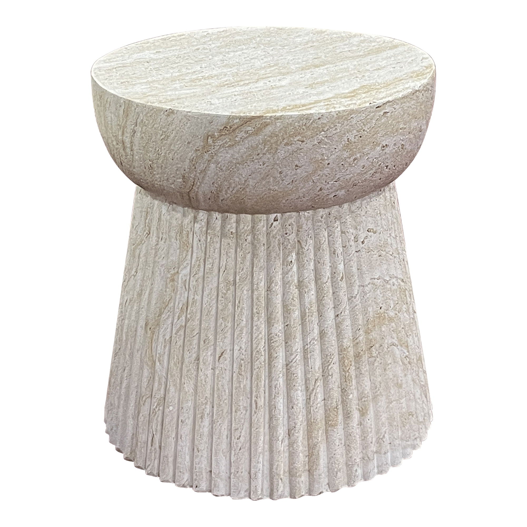 Side table, fiber clay, nature<br>Ø47.5x41 cm