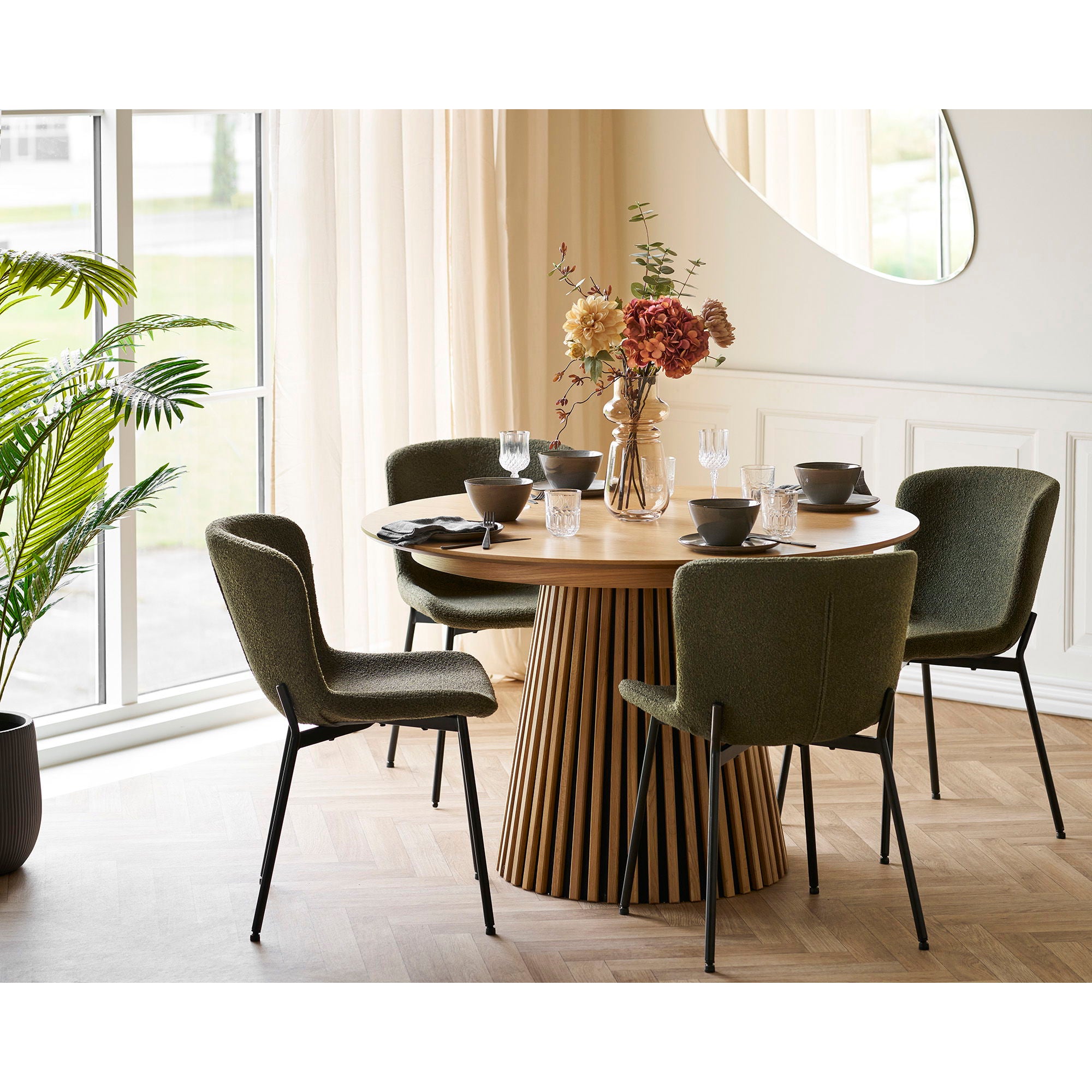 Osaka and Maceda Dining table set - dining table and 4 dining table chairs
