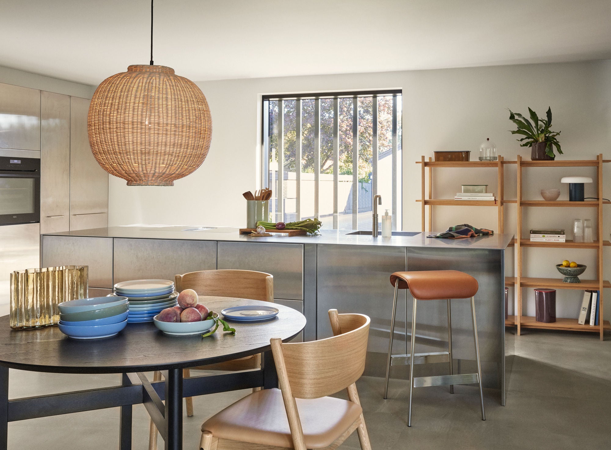 Hübsch Avenue Barstool Nickel/Brown