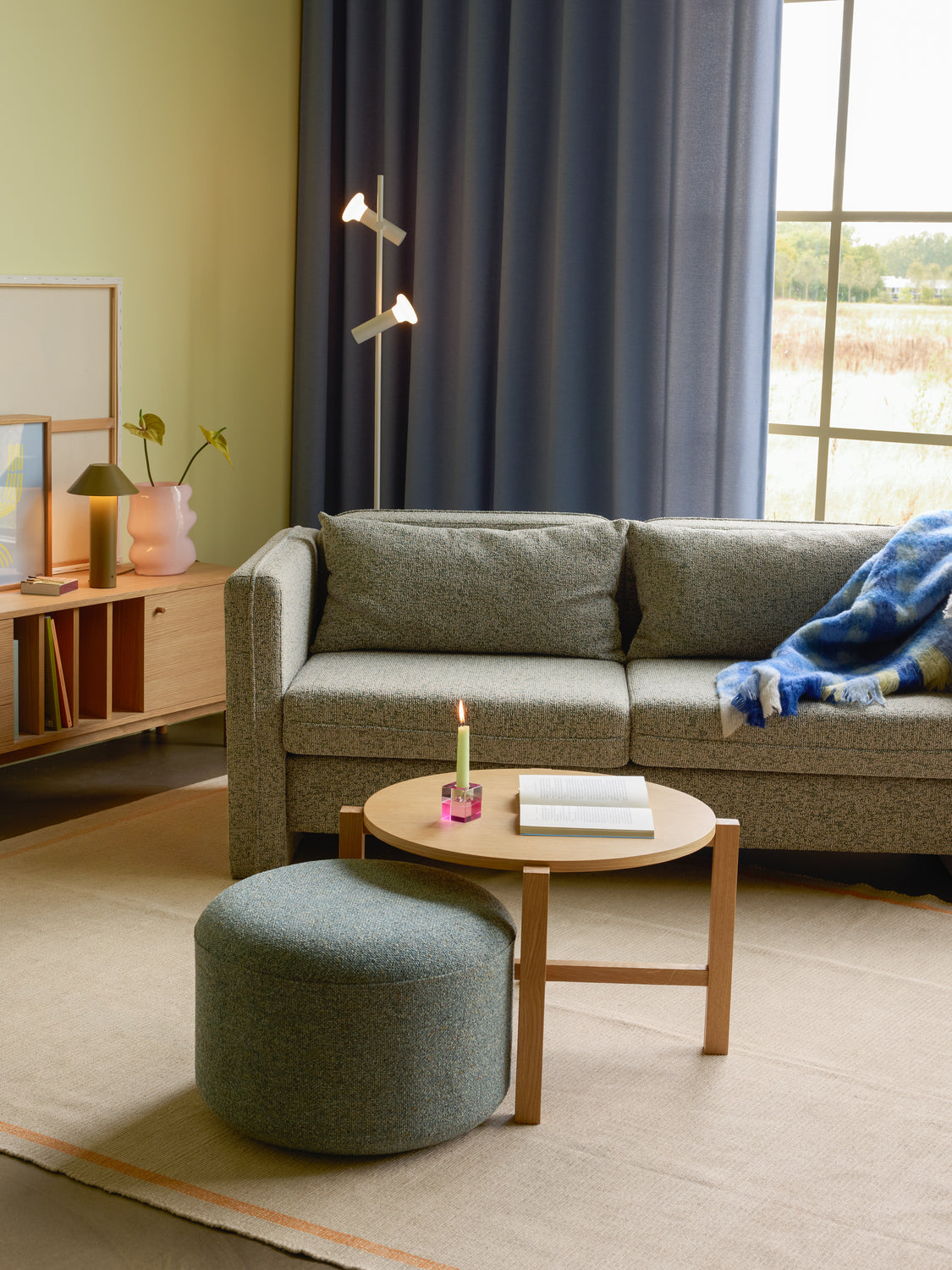 Four Coffee table Natural (set of 2) - ø68xh42cm, ø48xh55cm