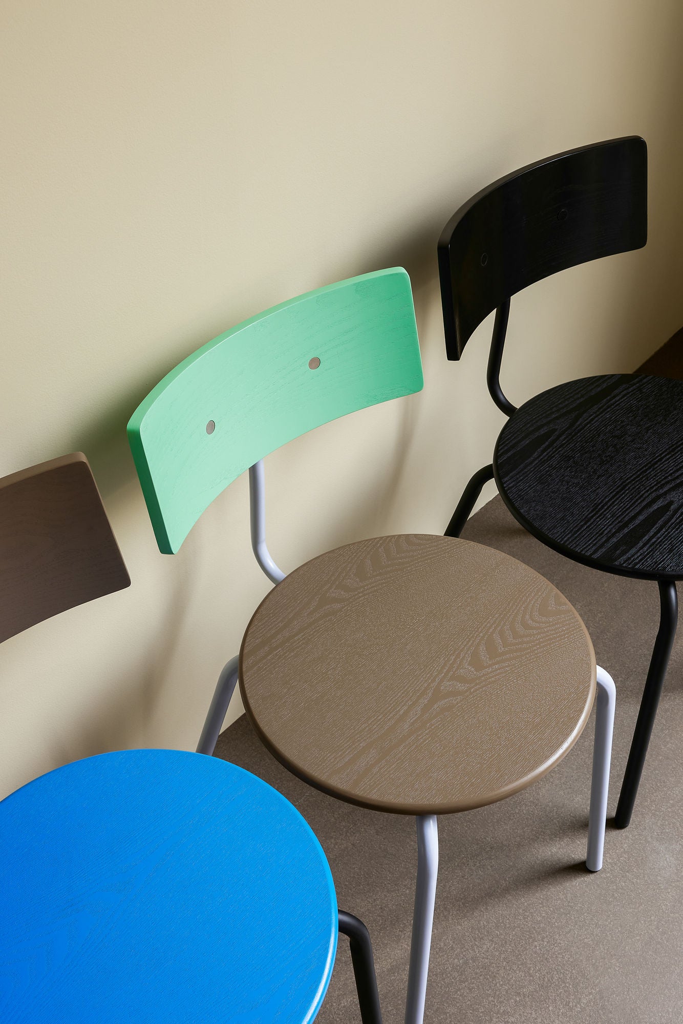 Hübsch Koi dining chair brown/green/purple