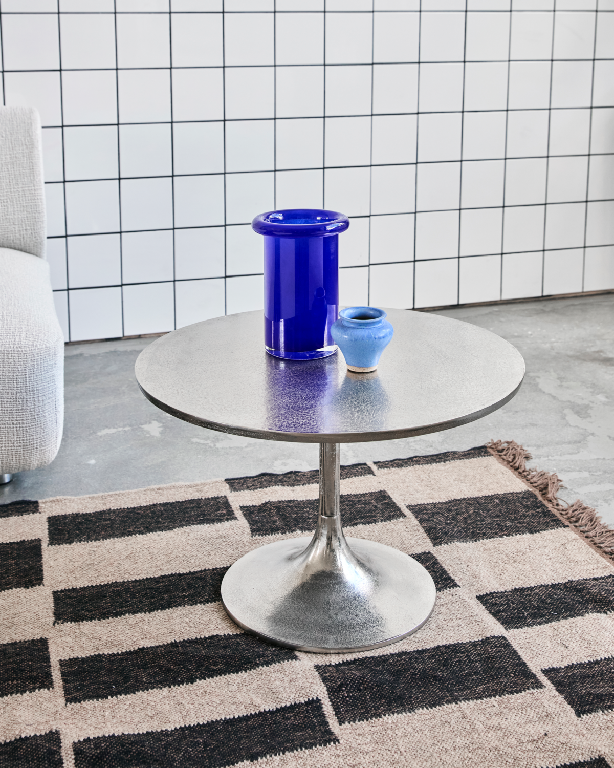 Coffee table, HDPan, Silver finish