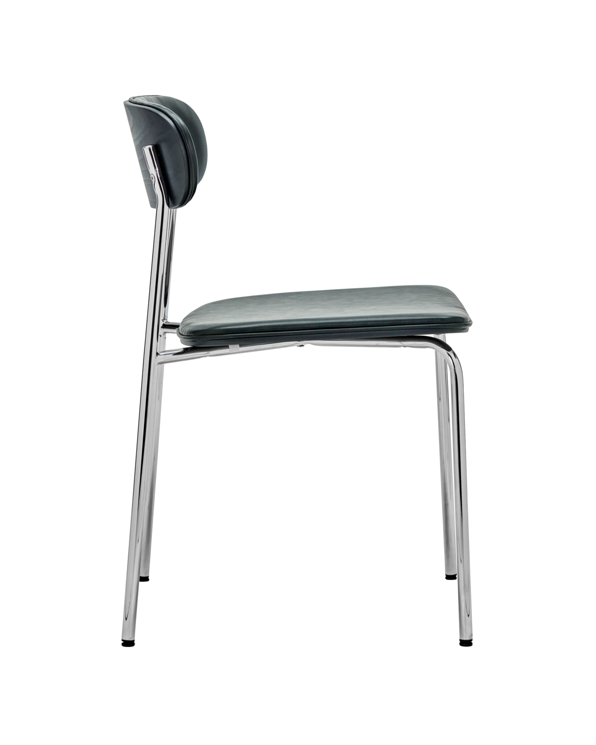 Chair, HDPova, Chrome; Dark green