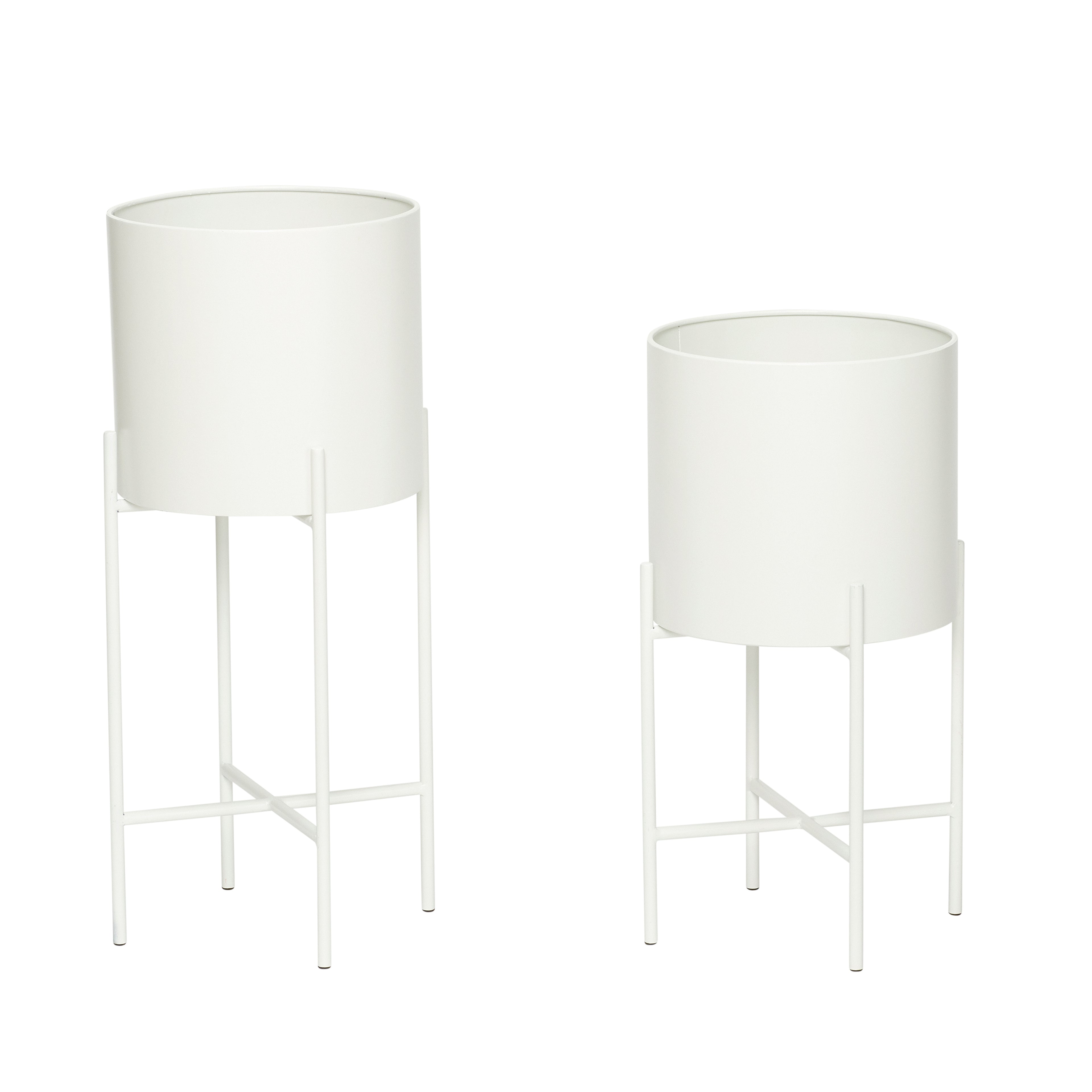 Airy pot white (set of 2) - Ø25XH45, Ø25XH55CM