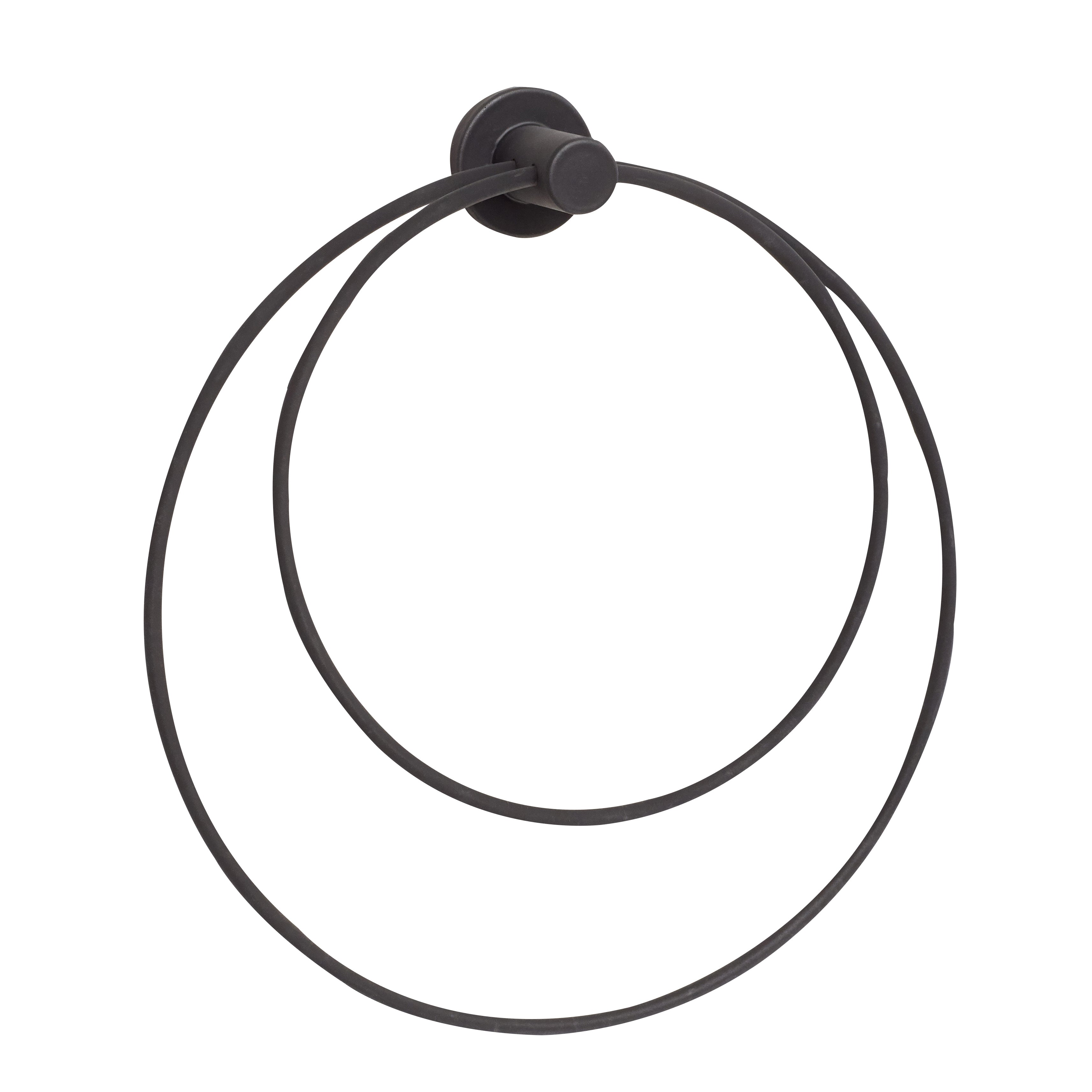 Loop Towel holder Black - 26x23cm