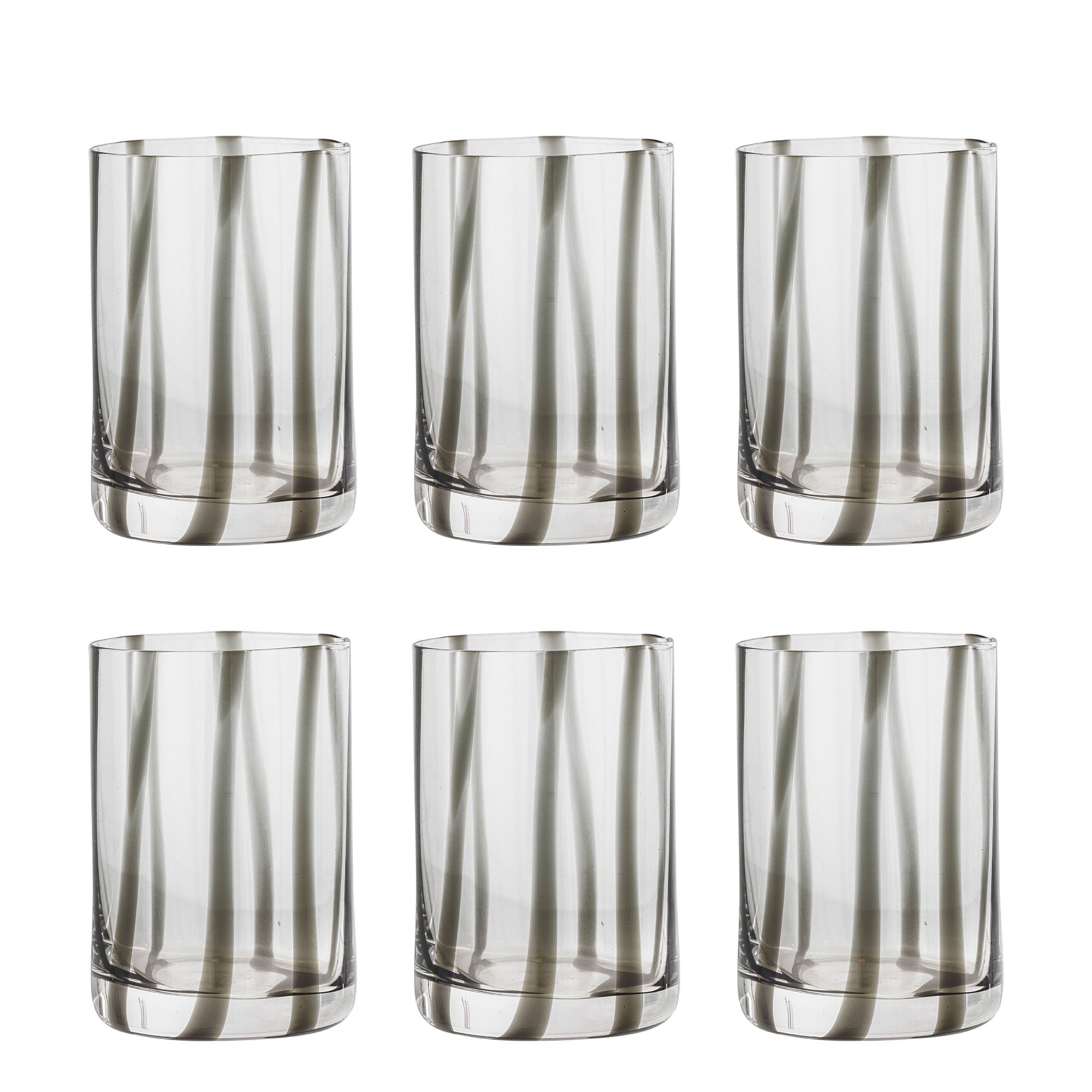 Bloomingville Silja Drinking Glass, Multipak, Black, Glass