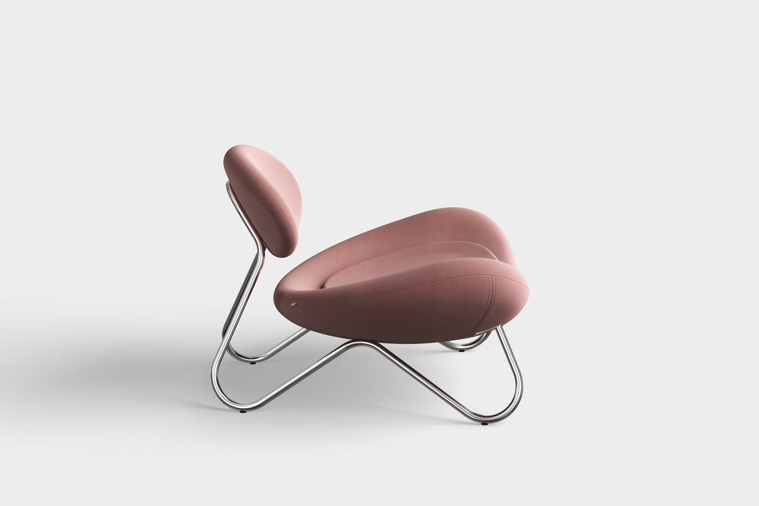Meadow Lounge chair - Dusty pink/Chrome