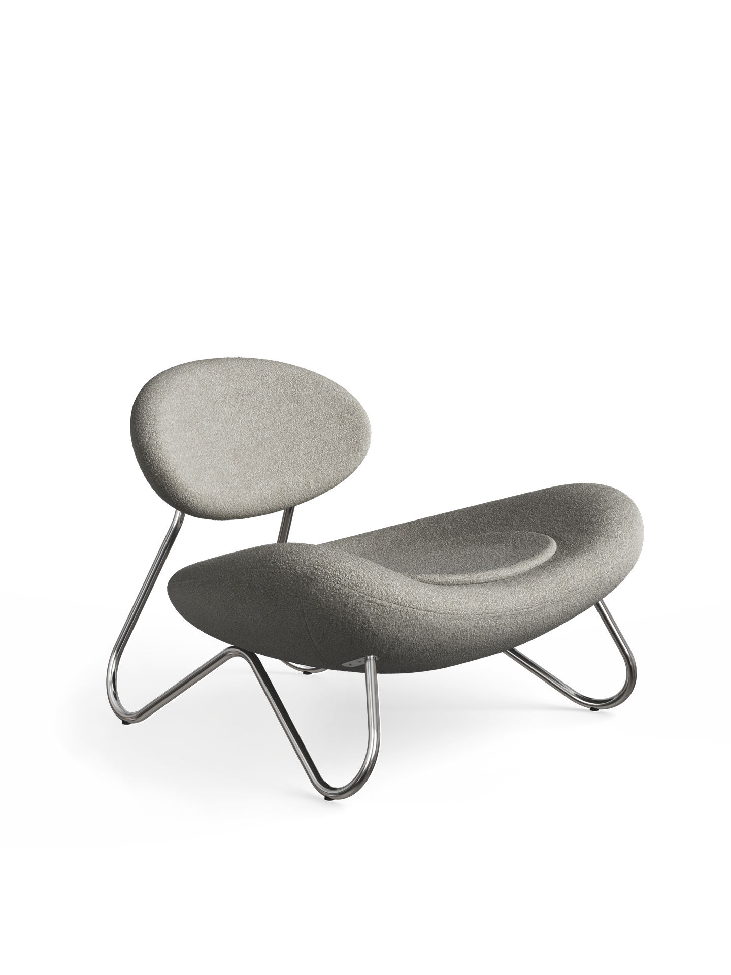 Meadow Lounge Chair - Warm Grey/Chrome