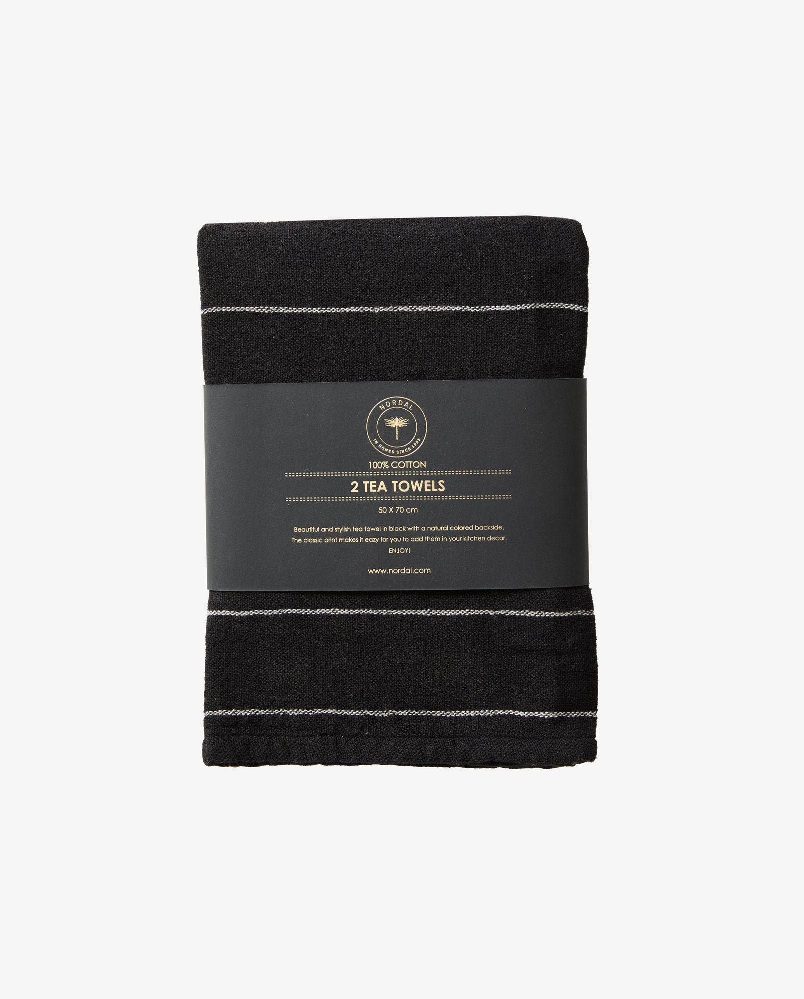 Cotton towel - Black/Raw White