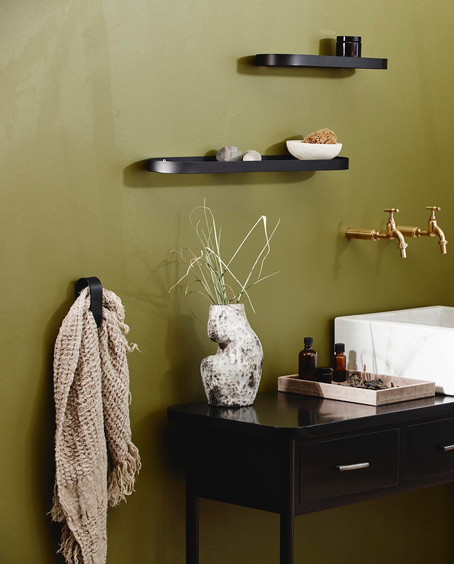 Sotra towel holder in stainless steel - H10.5 cm - black