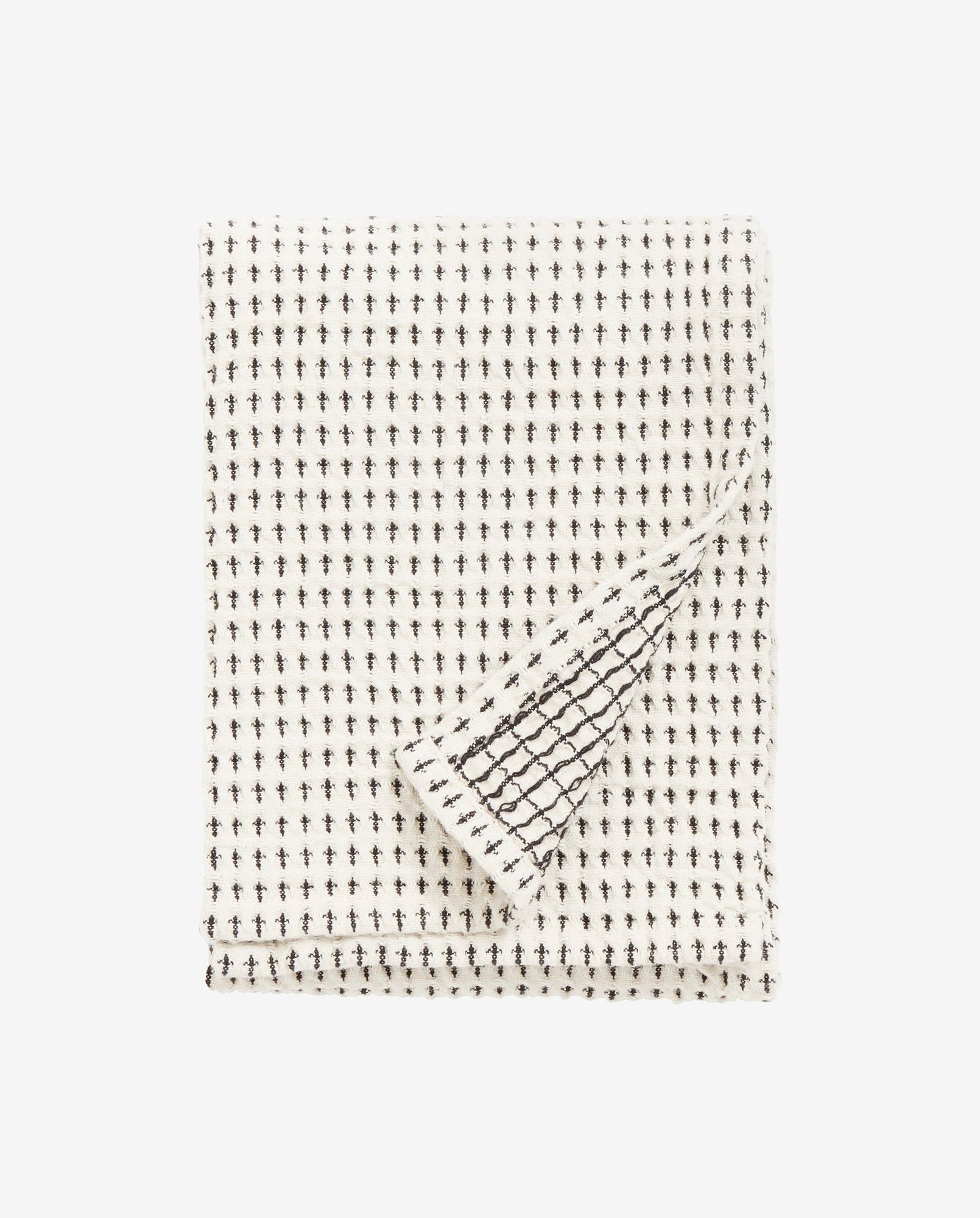 Waffle waffle towel - raw white/black