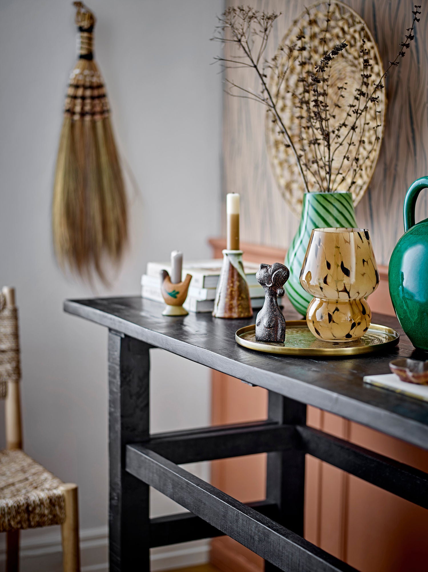 Bloomingville Riber console table, black, recycled wood