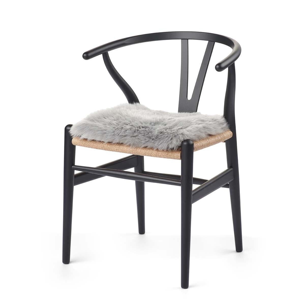 Seat cushion w/filling | Lambskin | Long Hair | New Zealand | 37x37 cm