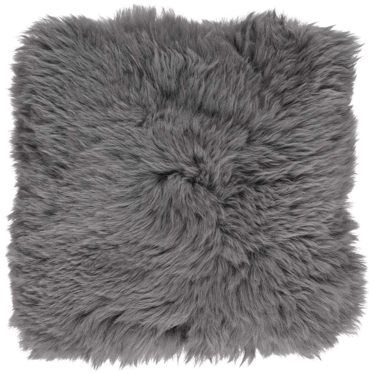 Seat cushion w/filling | Lambskin | Long Hair | New Zealand | 37x37 cm