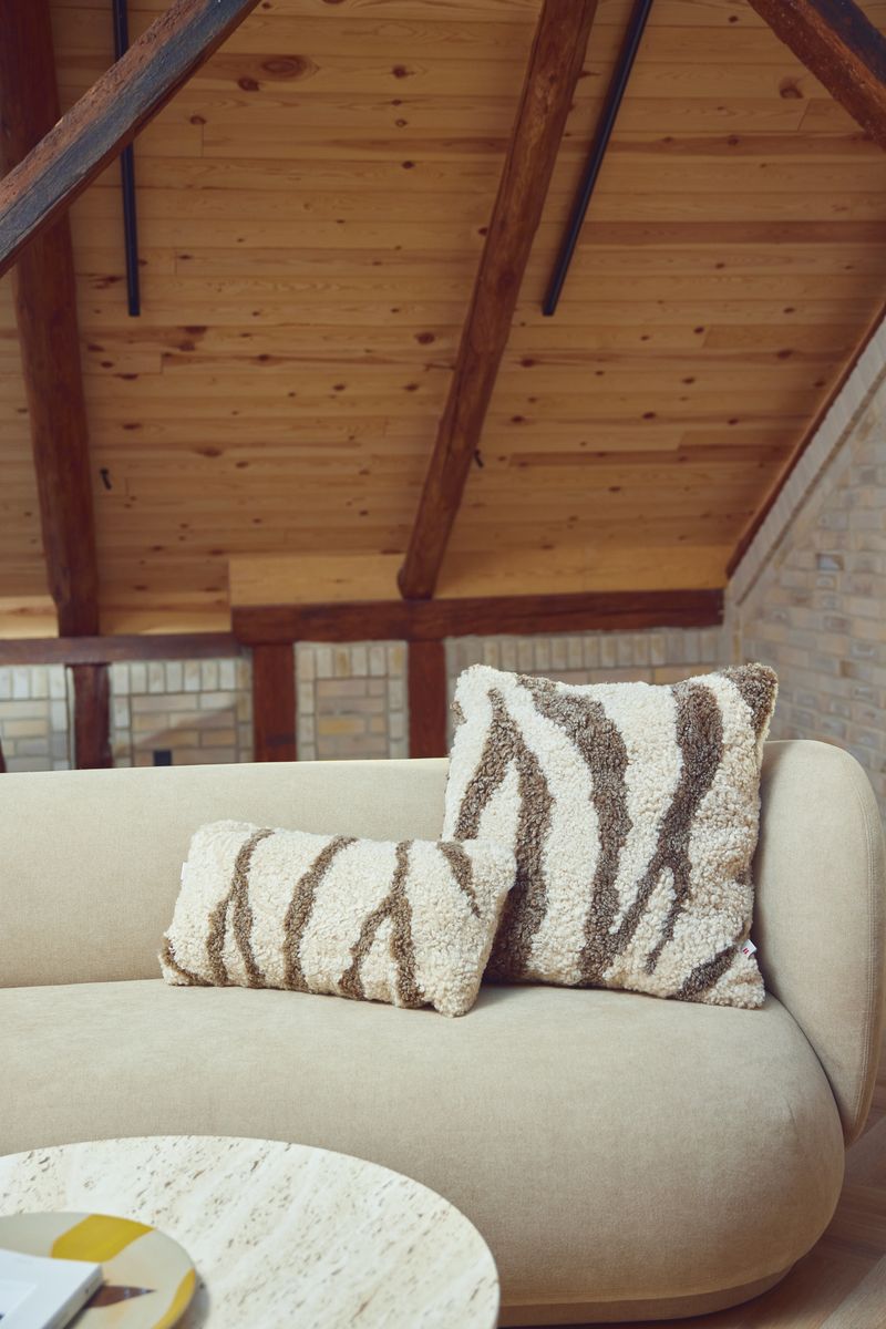 Zebra Lambskin Cushion | Short-haired | New Zealand | Double Sided | 60x60 cm