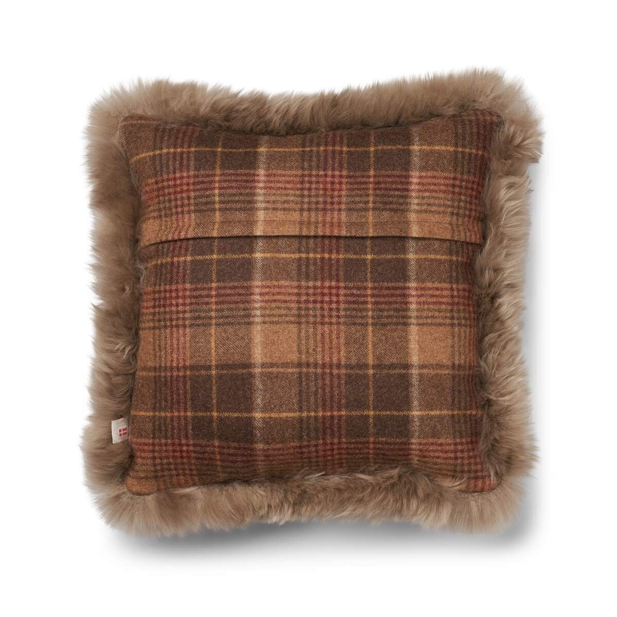 Checked Collection | Wool pillow | Long-haired | Double Sided | 52x52 cm