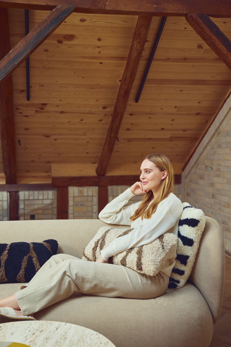 Zebra Lambskin Cushion | Short-haired | New Zealand | Double Sided | 30x60 cm