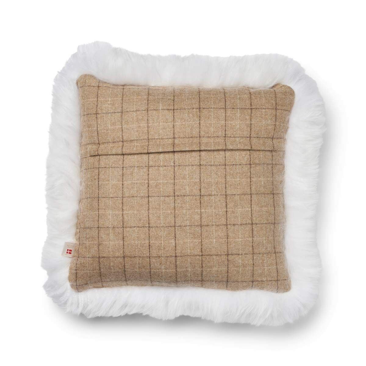 Checked Collection | Wool pillow | Long-haired | Double Sided | 52x52 cm