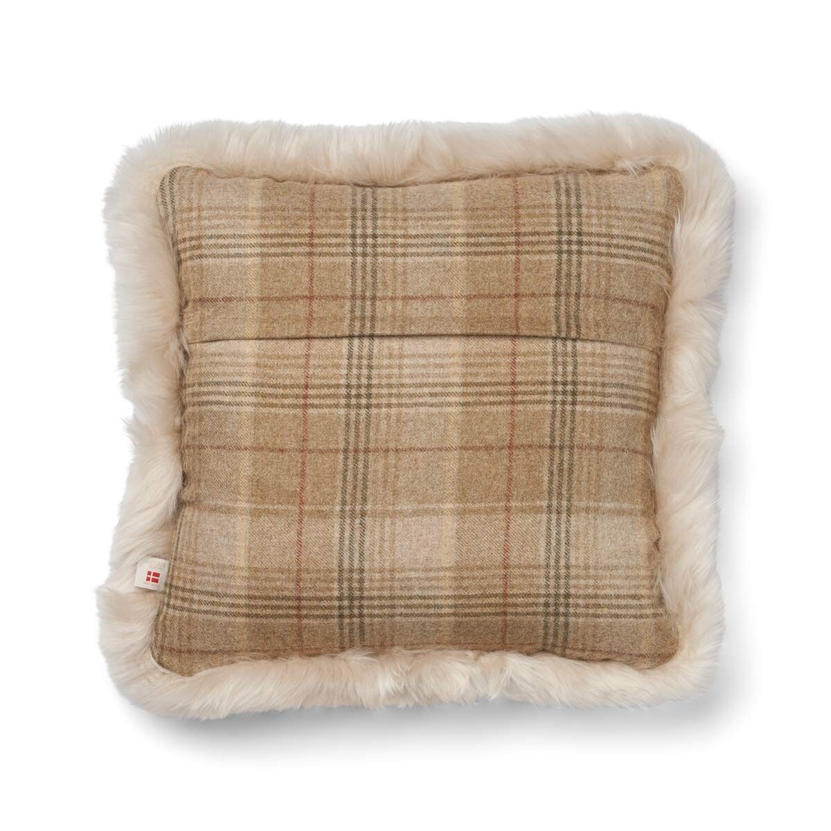 Checked Collection | Wool pillow | Long-haired | Double Sided | 52x52 cm