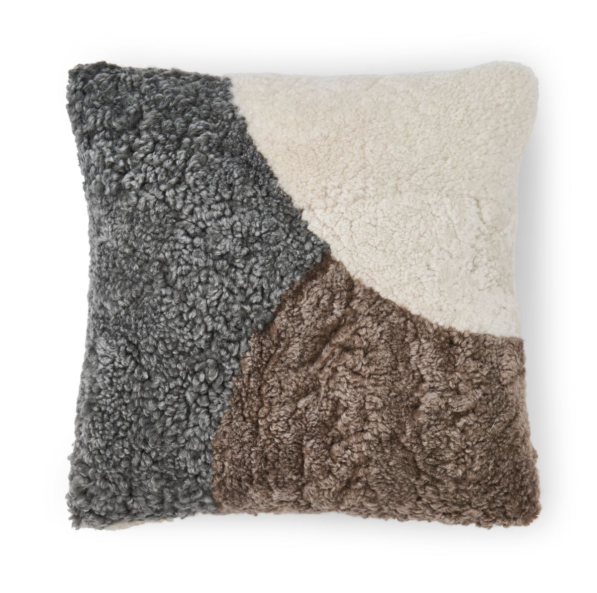 Tri-colored lambskin cushion | Short-haired | New Zealand | Double Sided | 46x46 cm