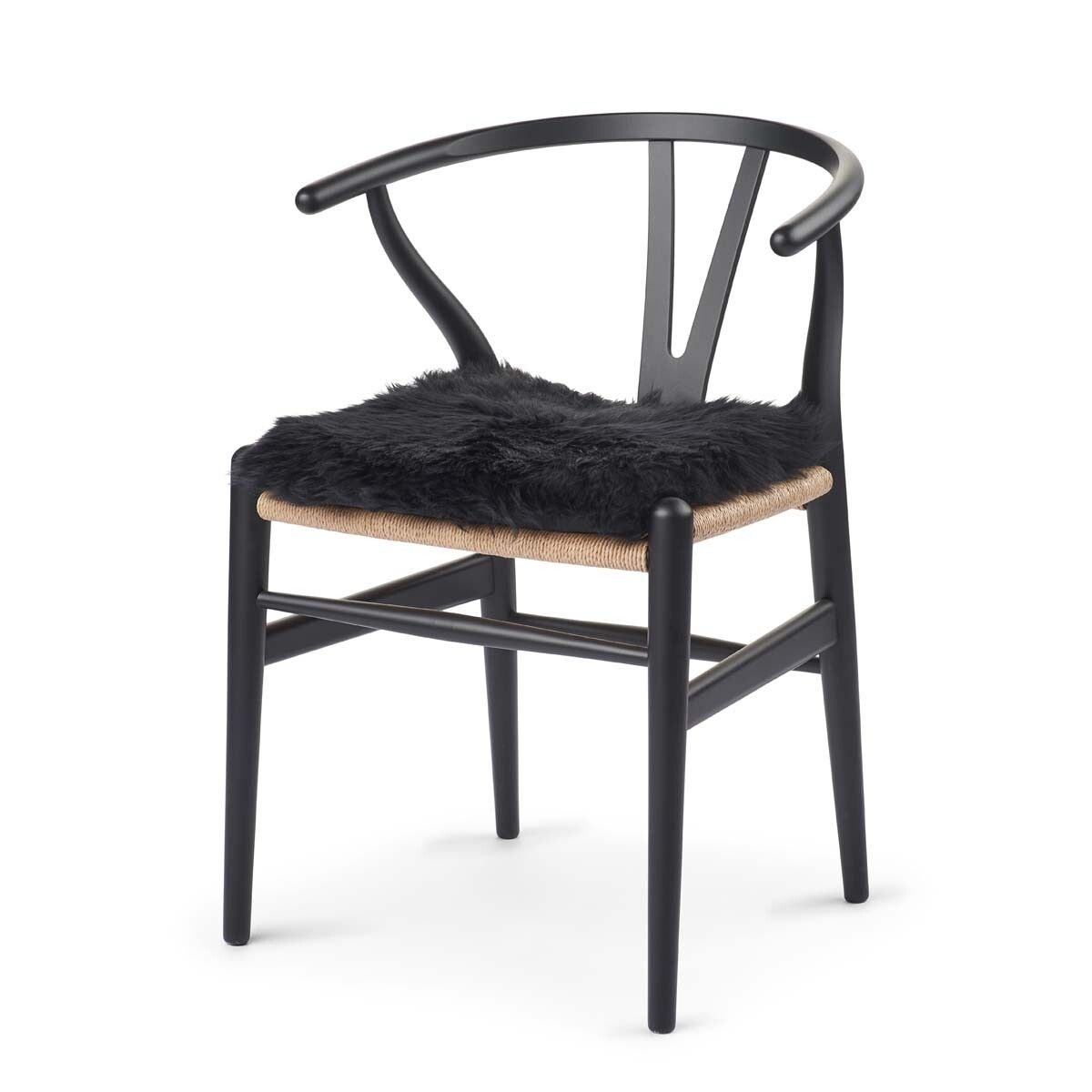 Seat cushion w/filling | Lambskin | Long Hair | New Zealand | 37x37 cm
