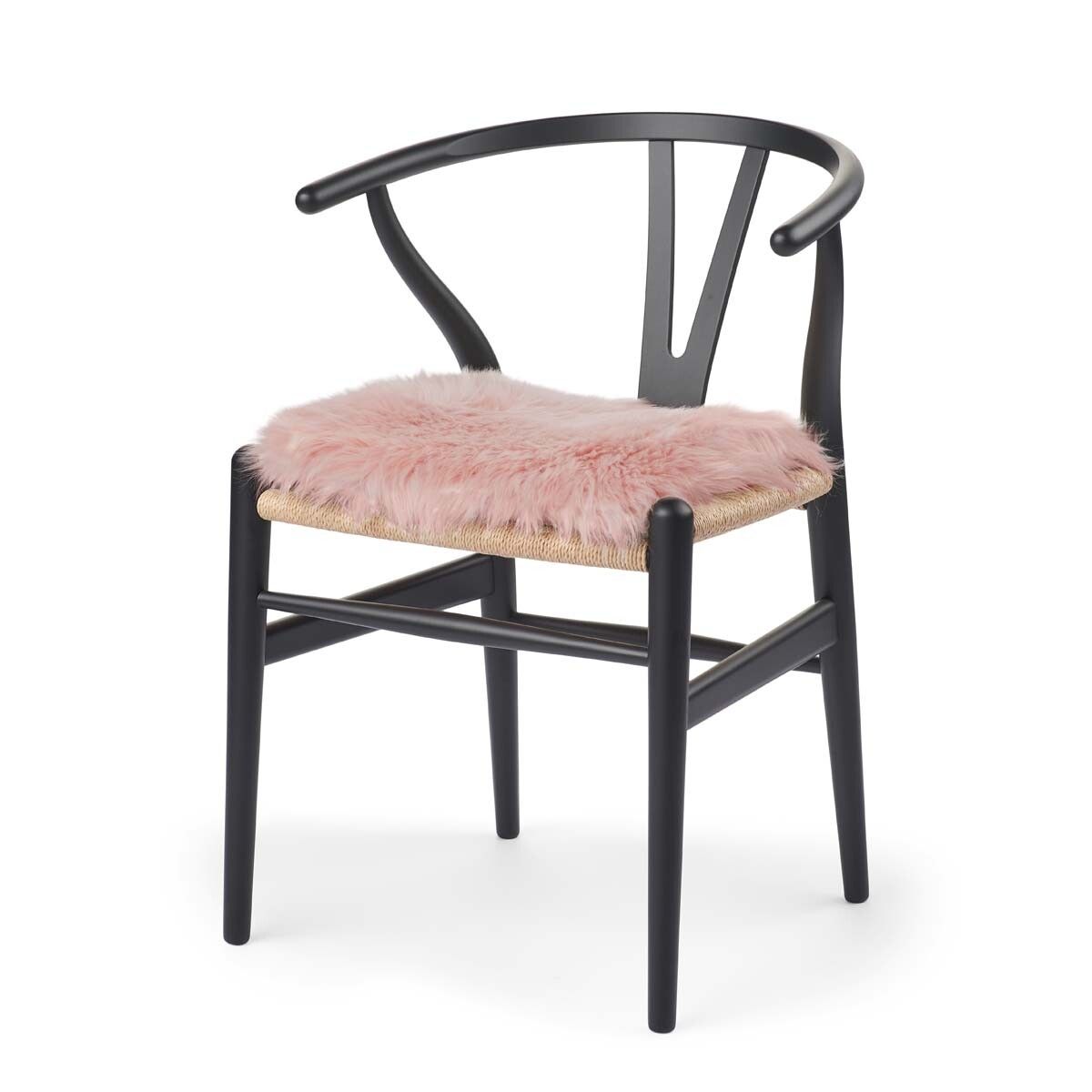 Seat cushion w/filling | Lambskin | Long Hair | New Zealand | 37x37 cm