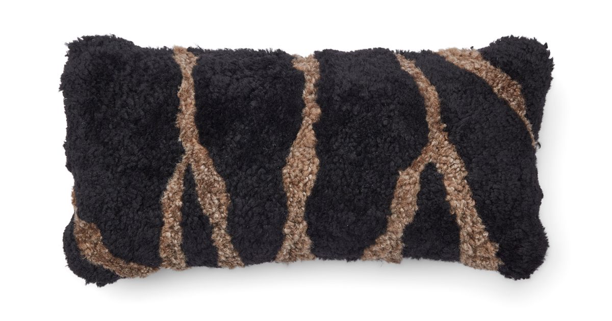 Zebra Lambskin Cushion | Short-haired | New Zealand | Double Sided | 30x60 cm