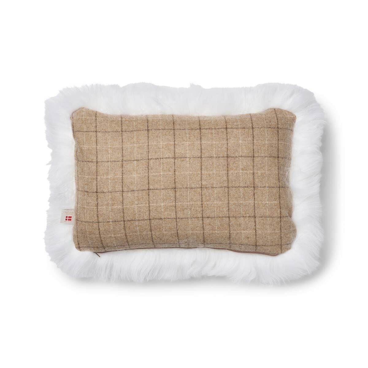 Checked Collection | Wool pillow | Long-haired | 34x52 cm