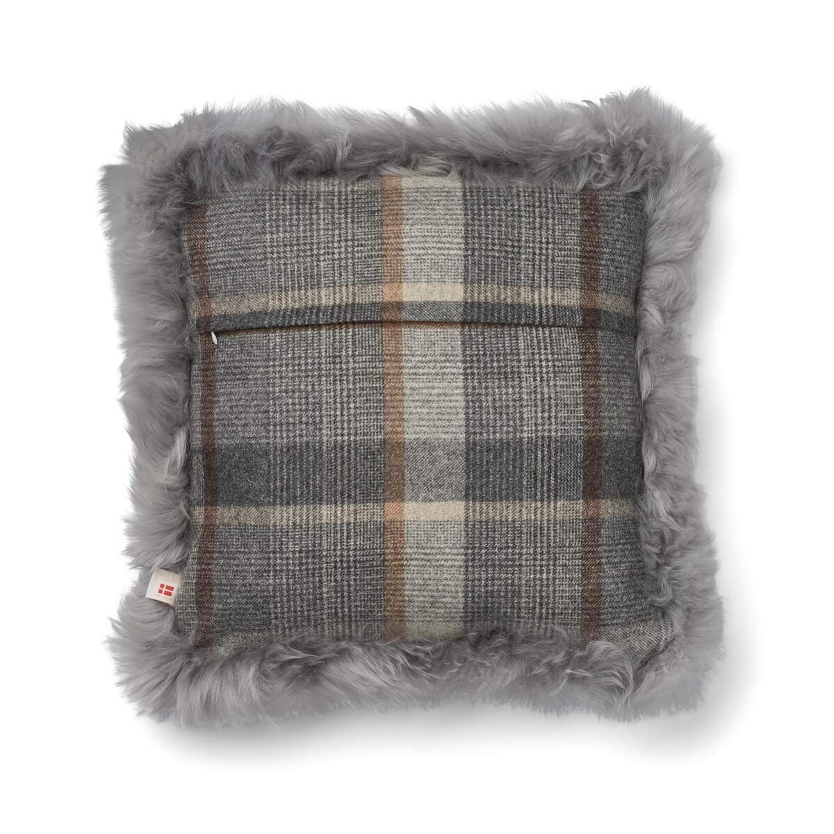 Checked Collection | Wool pillow | Long-haired | Double Sided | 52x52 cm