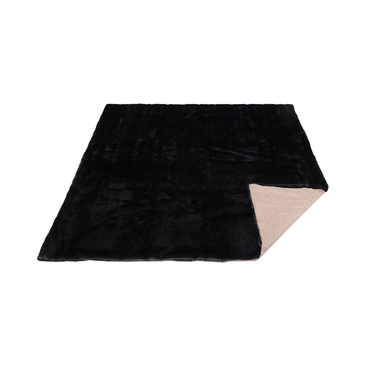 Mink plaid | Back of cashmere | Black | 188x182 cm