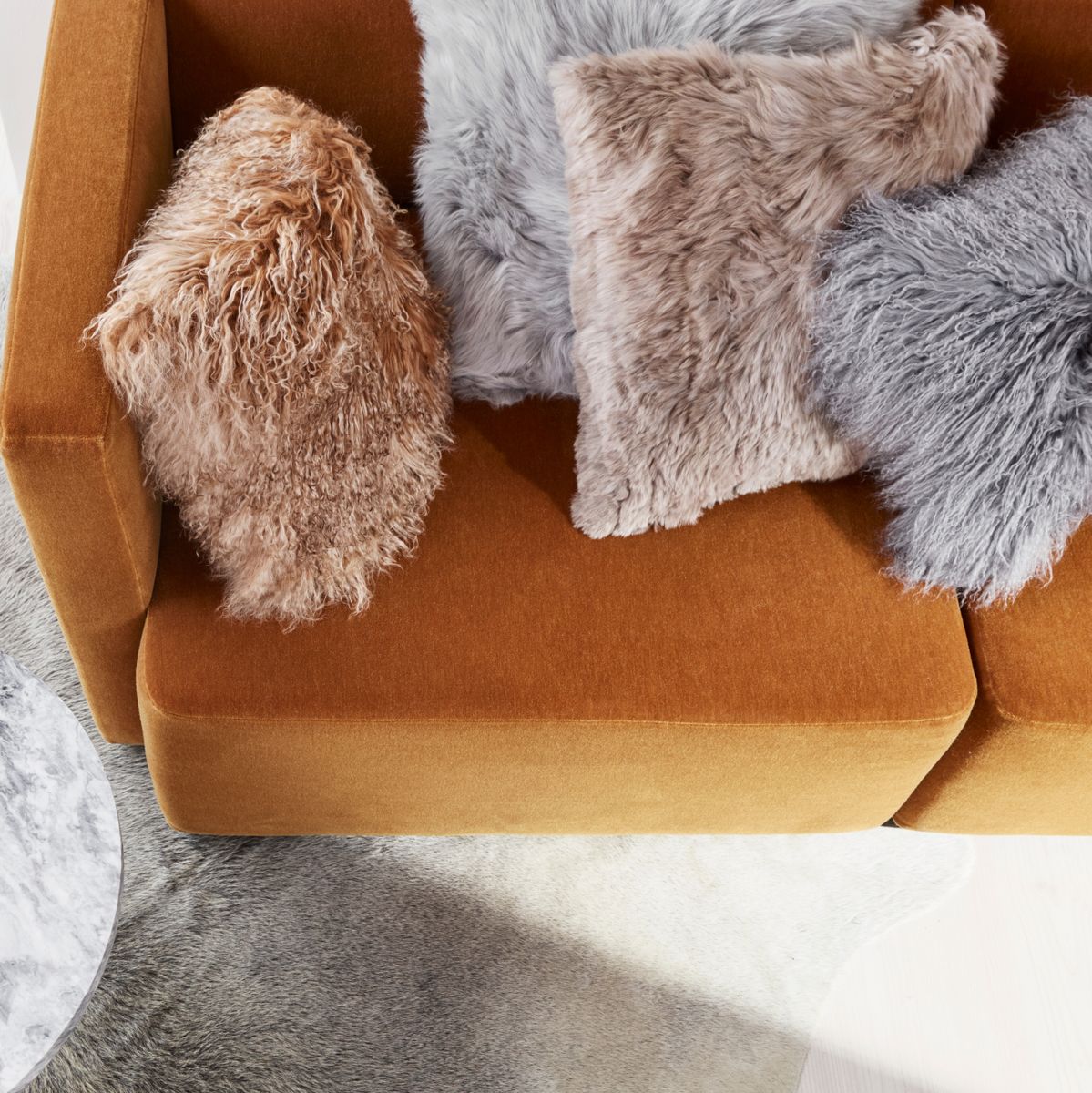 Lambskin cushion | Curly | Tibet | Double Sided | 40x40 cm