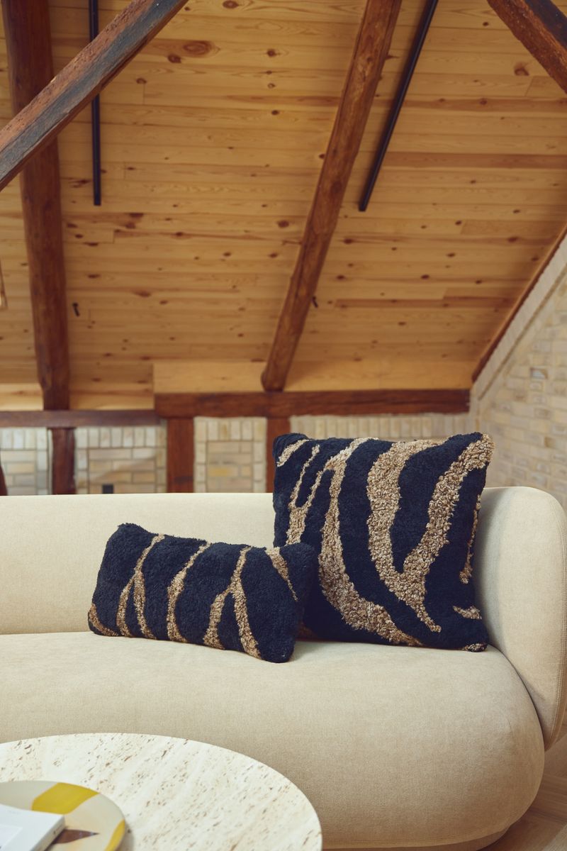 Zebra Lambskin Cushion | Short-haired | New Zealand | Double Sided | 30x60 cm