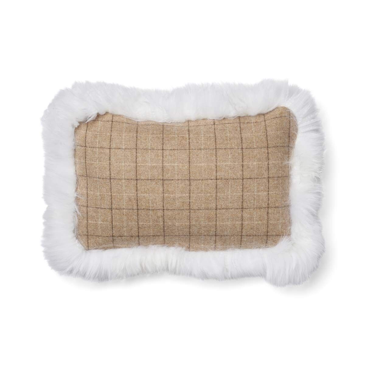 Checked Collection | Wool pillow | Long-haired | Double Sided | 34x52 cm