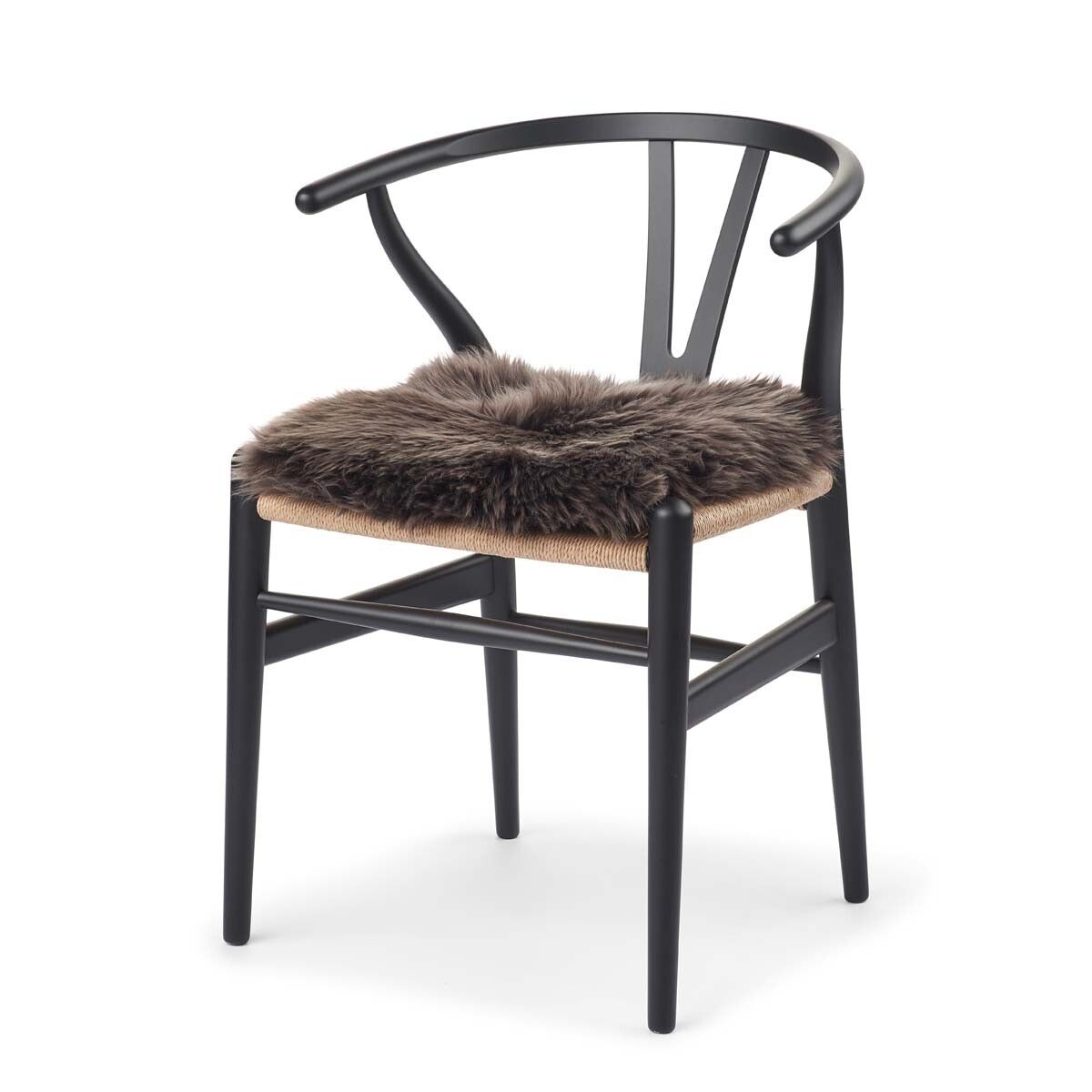 Seat cushion w/filling | Lambskin | Long Hair | New Zealand | 37x37 cm