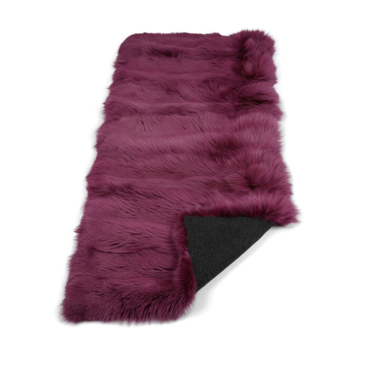 Premium carpet of fox | Back of cashmere | Grape Purple | 180x70 cm