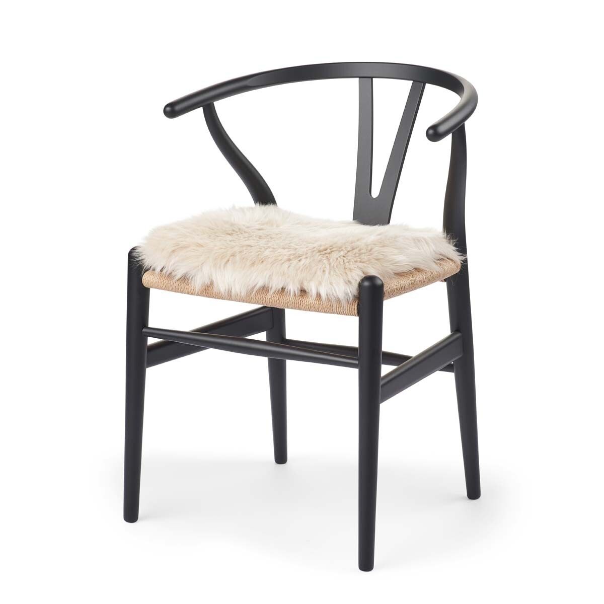 Seat cushion w/filling | Lambskin | Long Hair | New Zealand | 37x37 cm