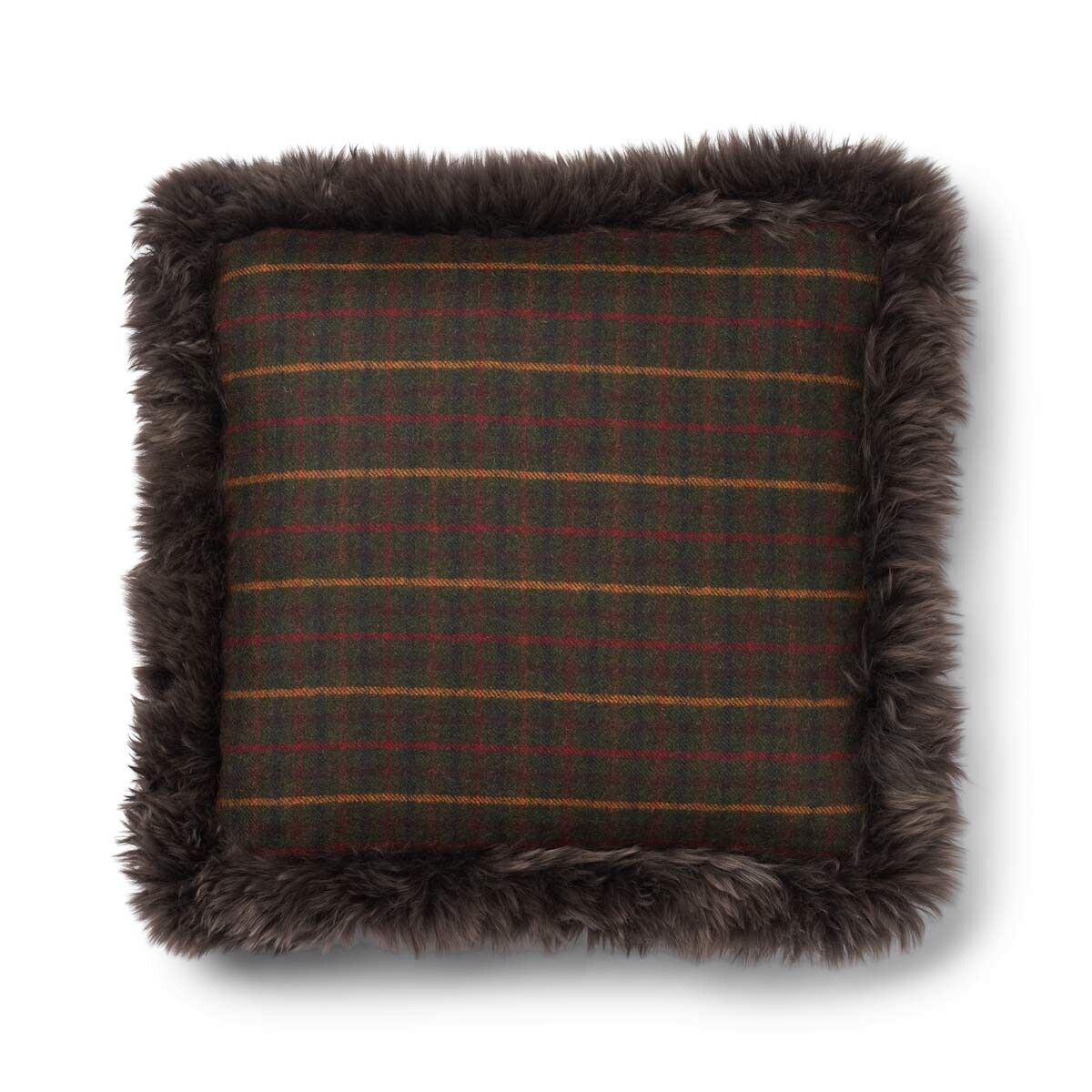 Checked Collection | Wool pillow | Long-haired | Double Sided | 52x52 cm