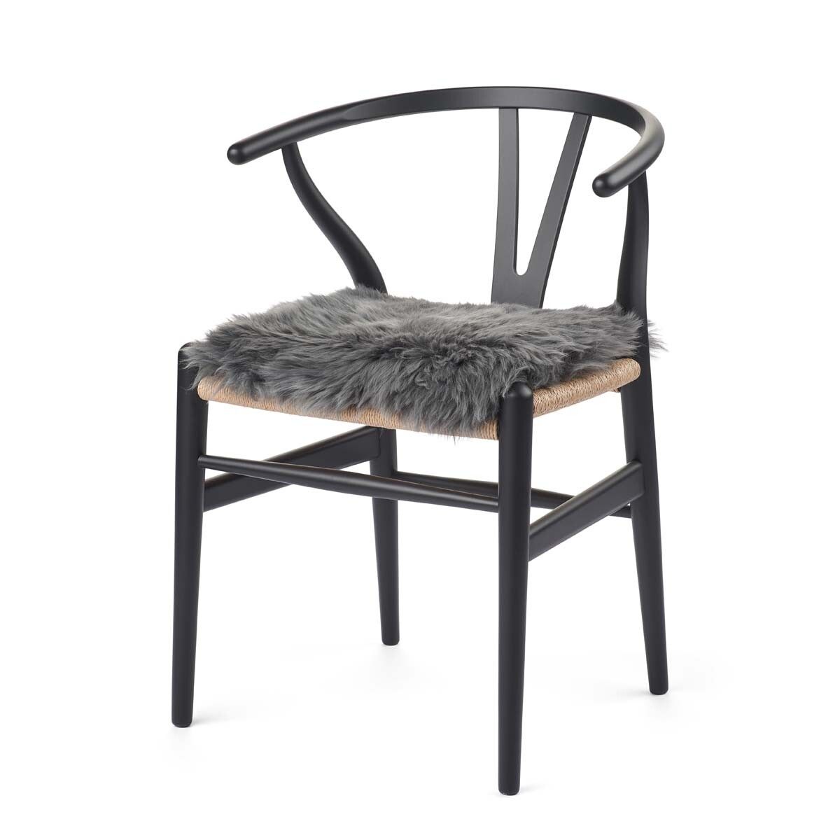 Seat cushion w/filling | Lambskin | Long Hair | New Zealand | 37x37 cm