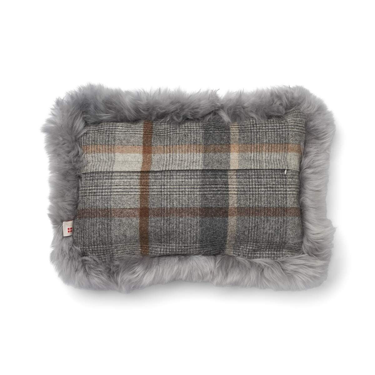 Checked Collection | Wool pillow | Long-haired | Double Sided | 34x52 cm