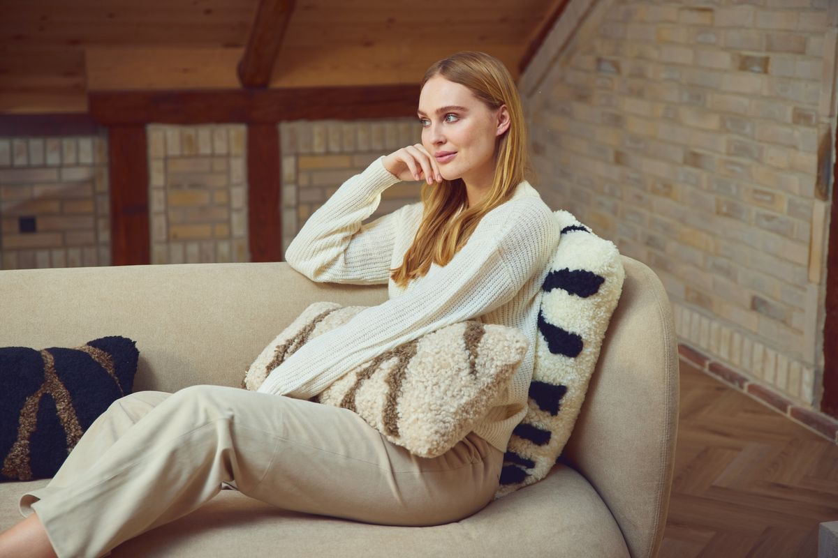 Zebra Lambskin Cushion | Short-haired | New Zealand | Double Sided | 60x60 cm