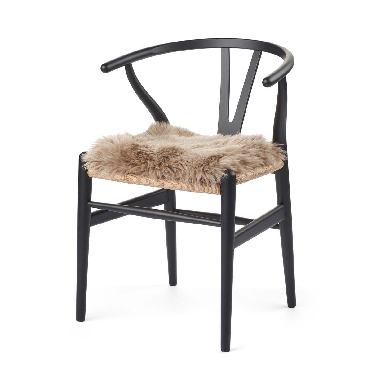 Seat cushion w/filling | Lambskin | Long Hair | New Zealand | 37x37 cm
