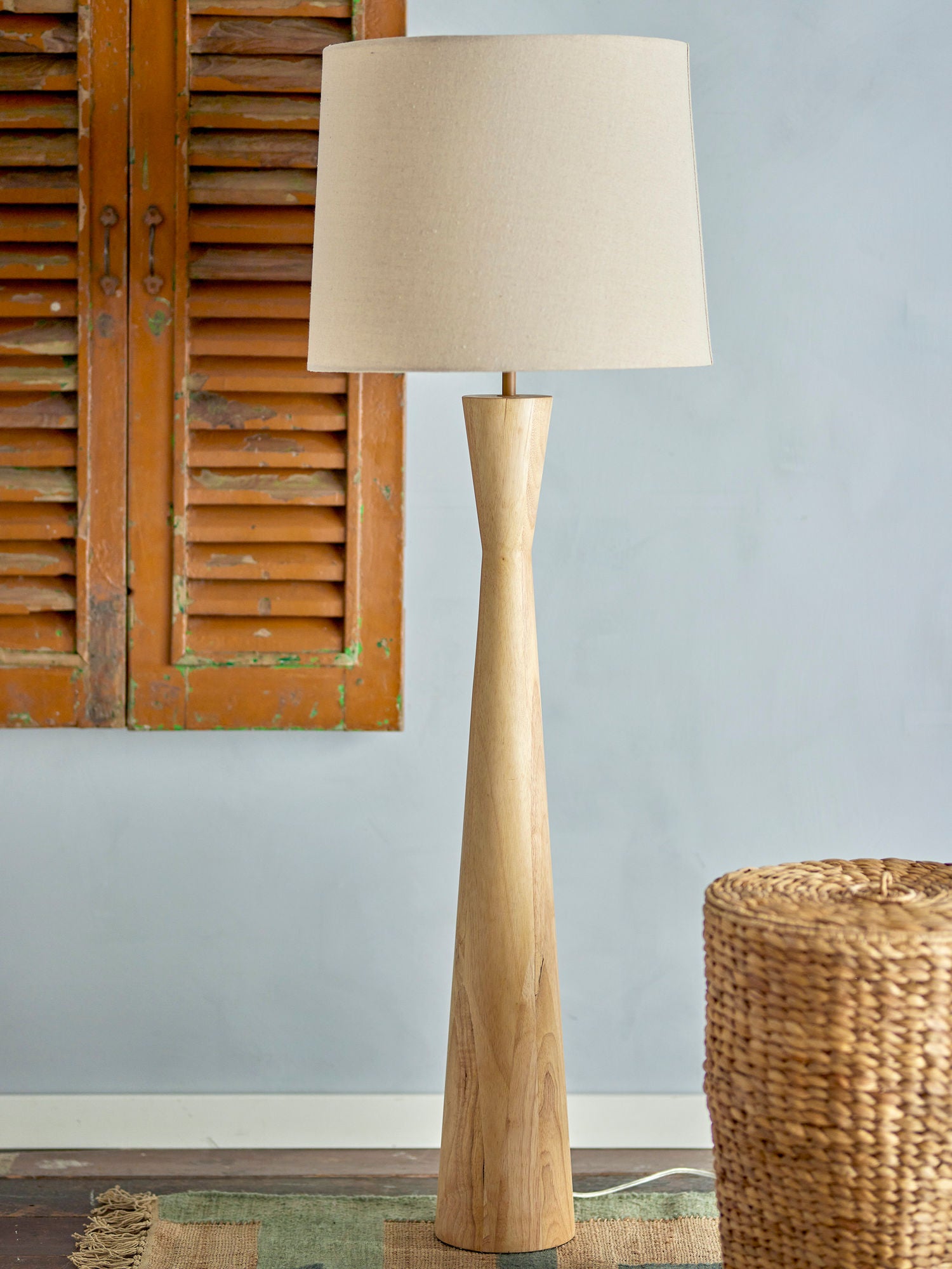 Creative Collection Leonor floor lamp, nature, rubber tree