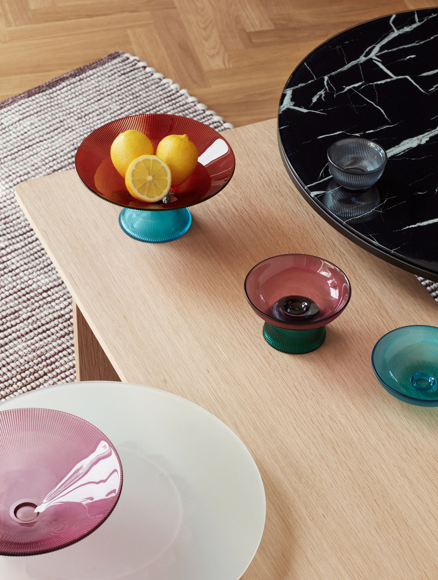 Hübsch Poppy Carpet Burgundy/White