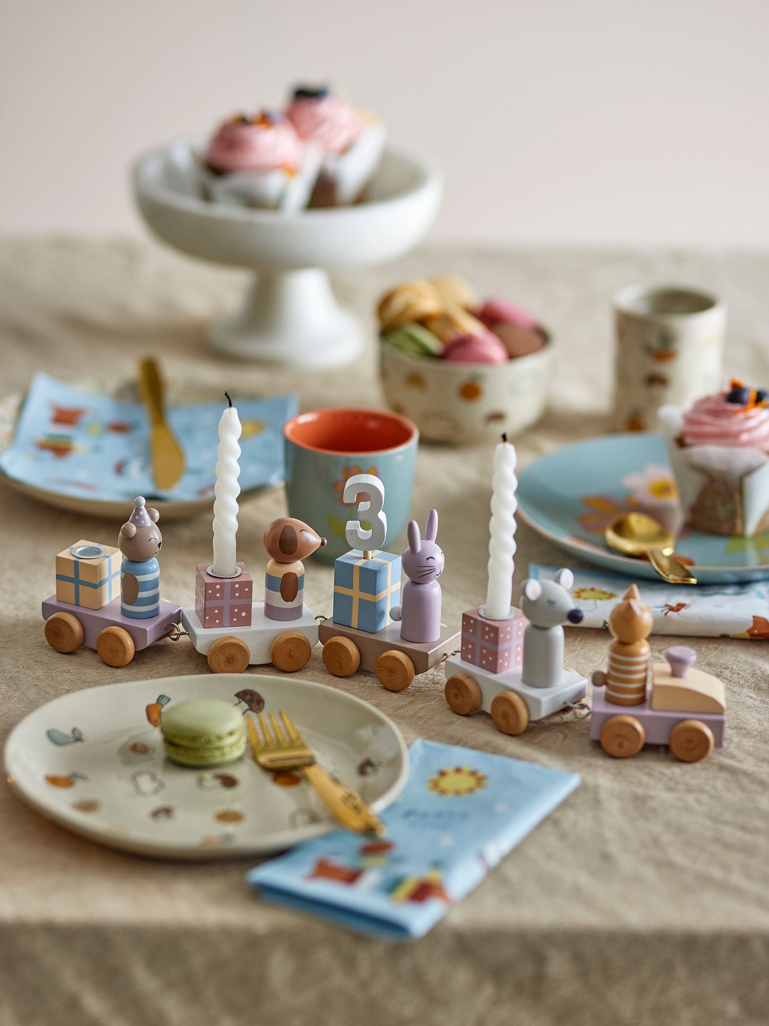 Bloomingville MINI Junaid Birthday decoration, Pink, FSC®100%, MDF