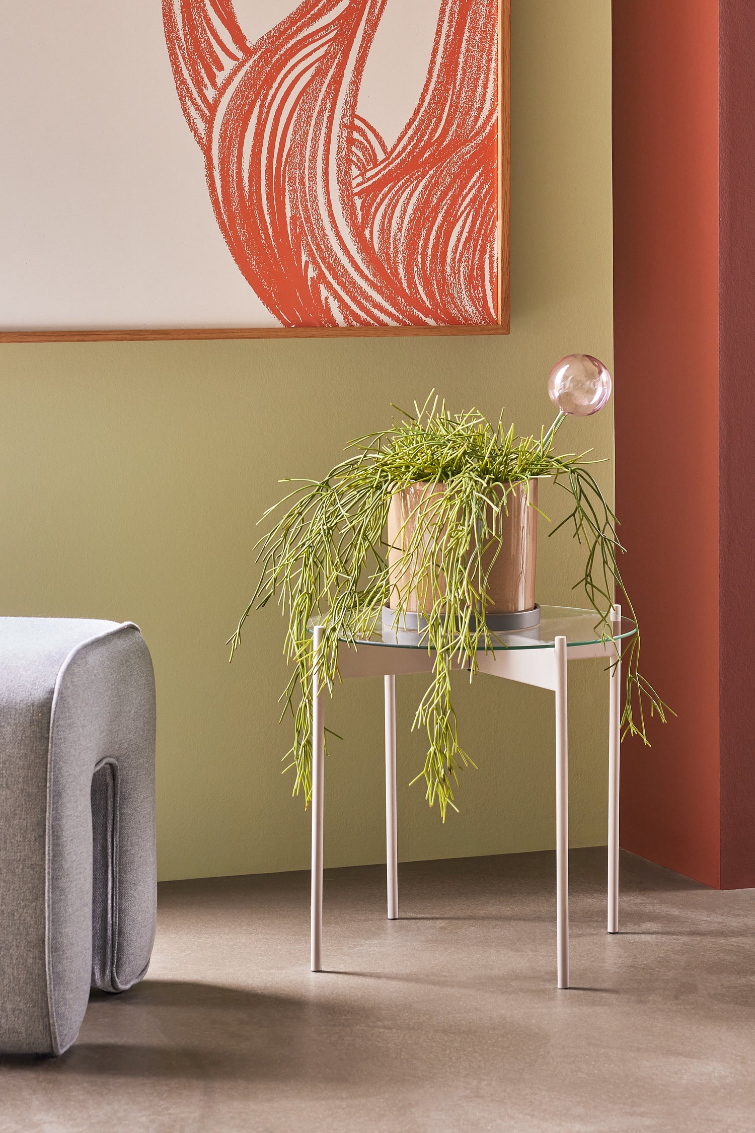 Flora Self -watering Pink/Green - 8x8xH27cm