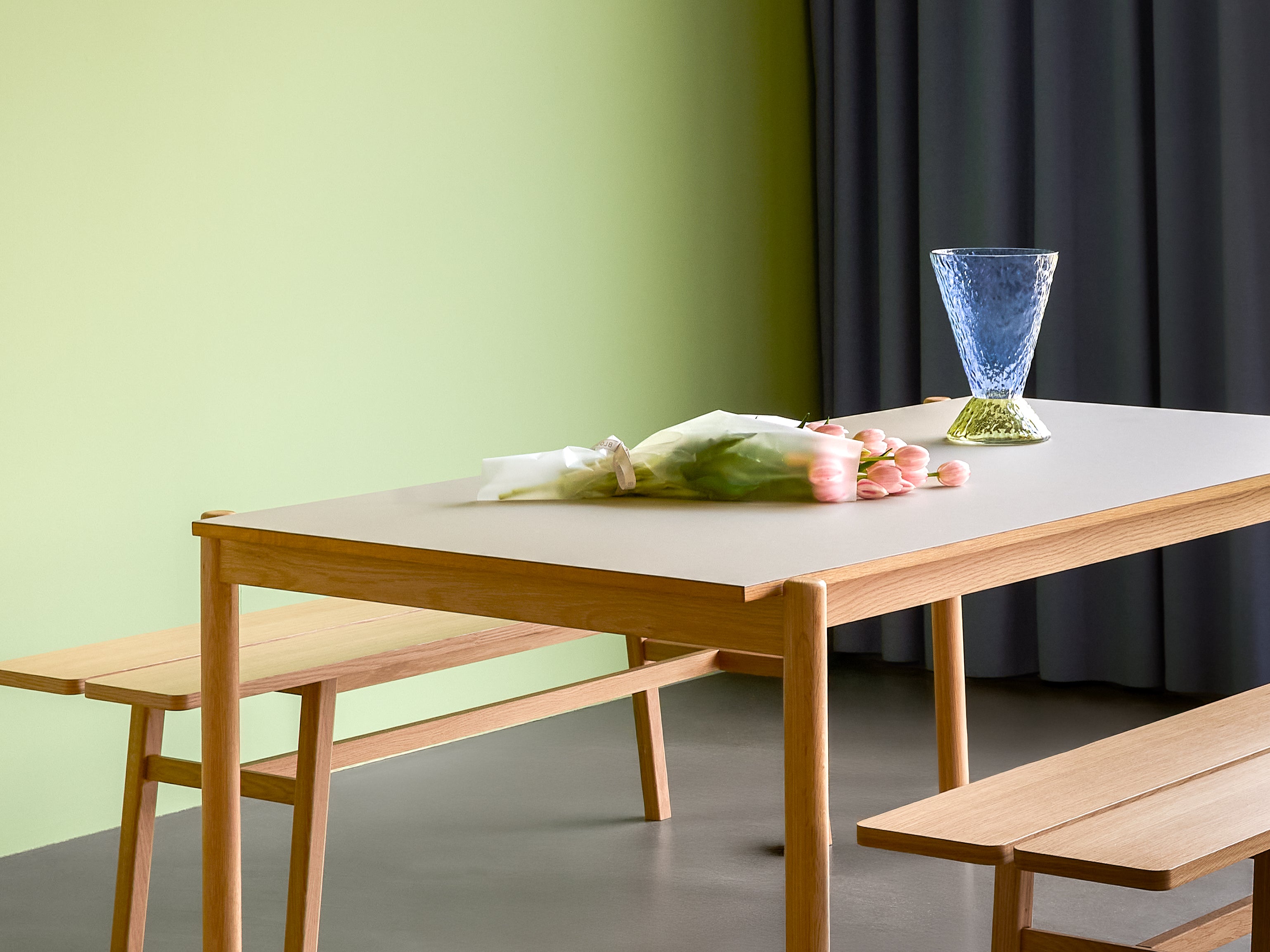 Oblique Dining Table Rectangular Gray - 190x107xh75cm